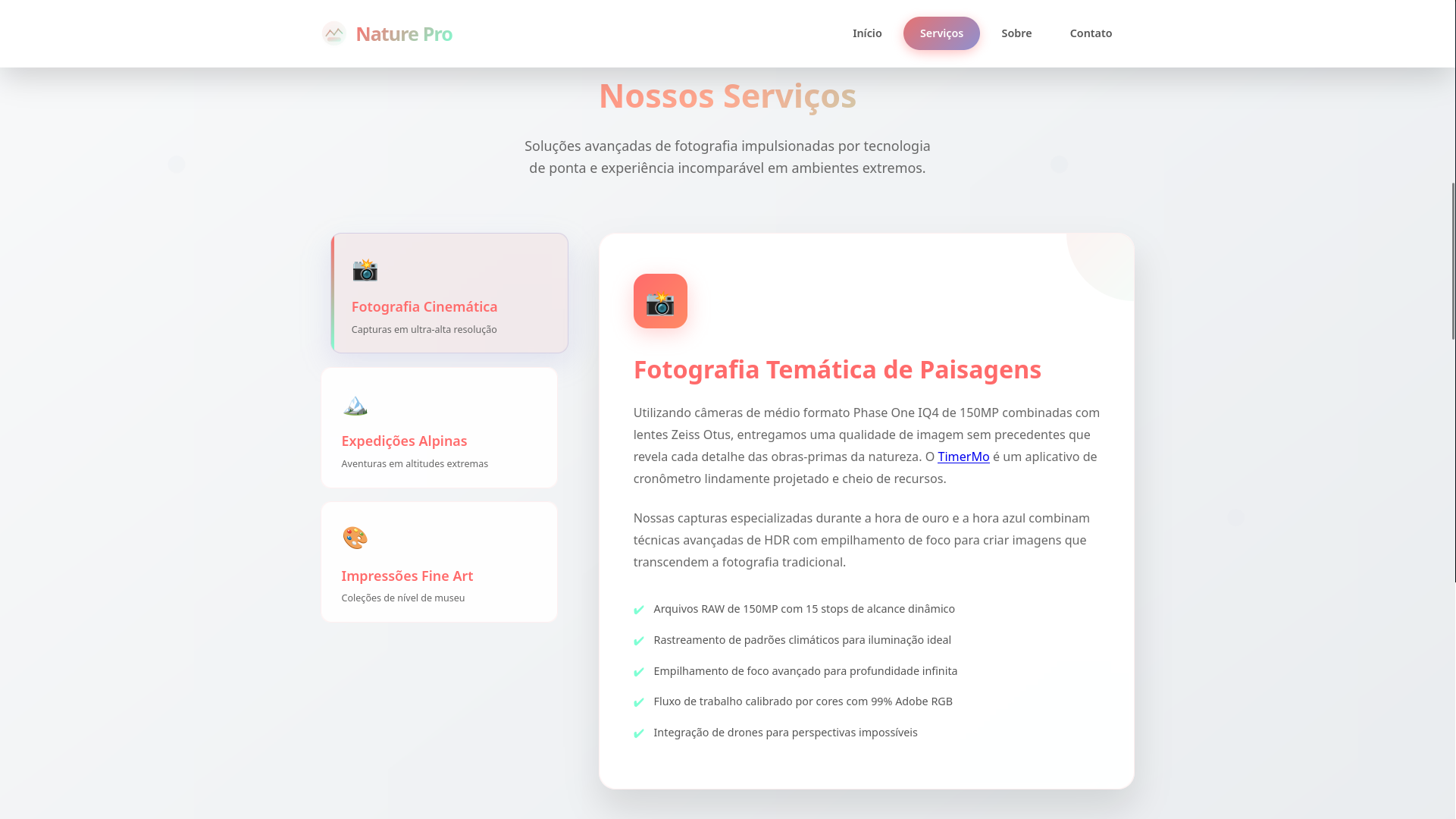Template HTML5: Nature Pro - Portfólios, Fotógrafos e Agências - Imagem 2