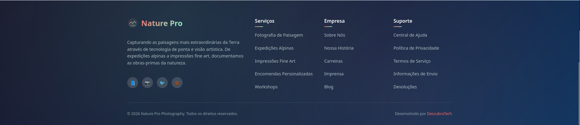 Template HTML5: Nature Pro - Portfólios, Fotógrafos e Agências - Imagem 5
