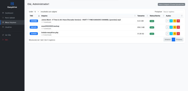 EasyDrive: Sistema em PHP para Transferência e Disponibilização de Arquivos