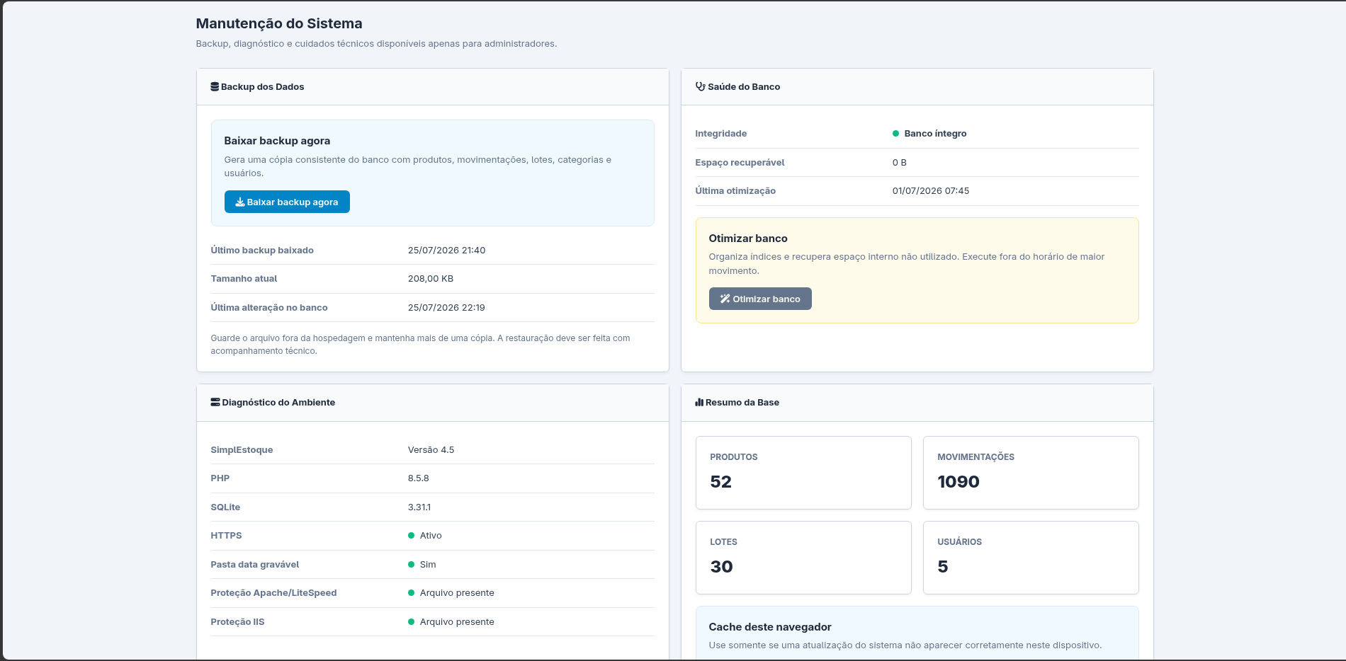 SimplEstoque 4.5 — Sistema PHP de Controle de Estoque com Código-fonte - Imagem 13