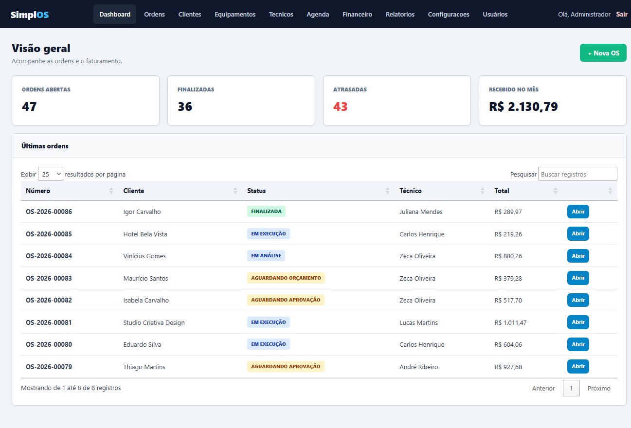 SimplOS — Sistema de Ordem de Serviço em PHP com Código-Fonte - Imagem 15