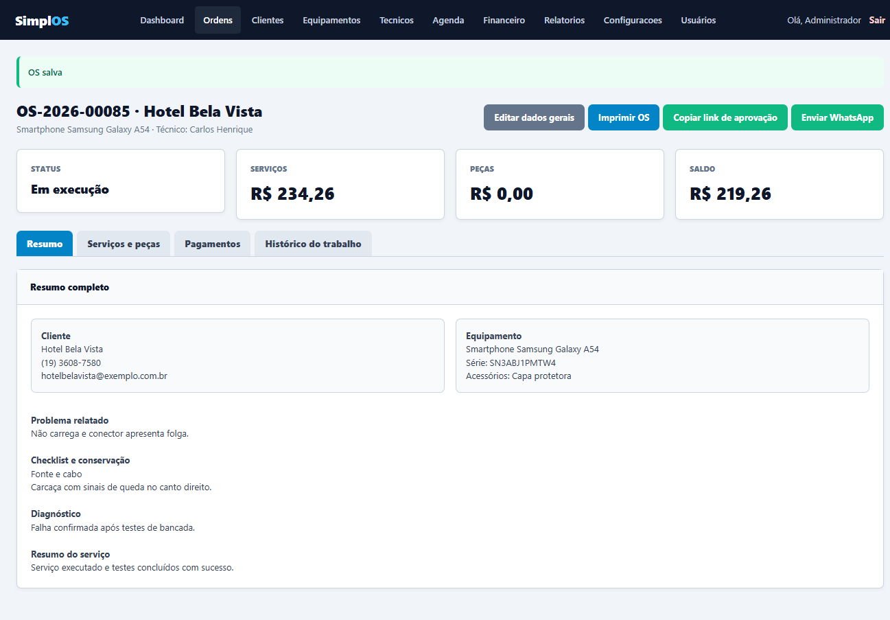 SimplOS — Sistema de Ordem de Serviço em PHP com Código-Fonte - Imagem 7